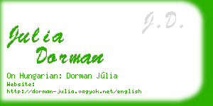 julia dorman business card